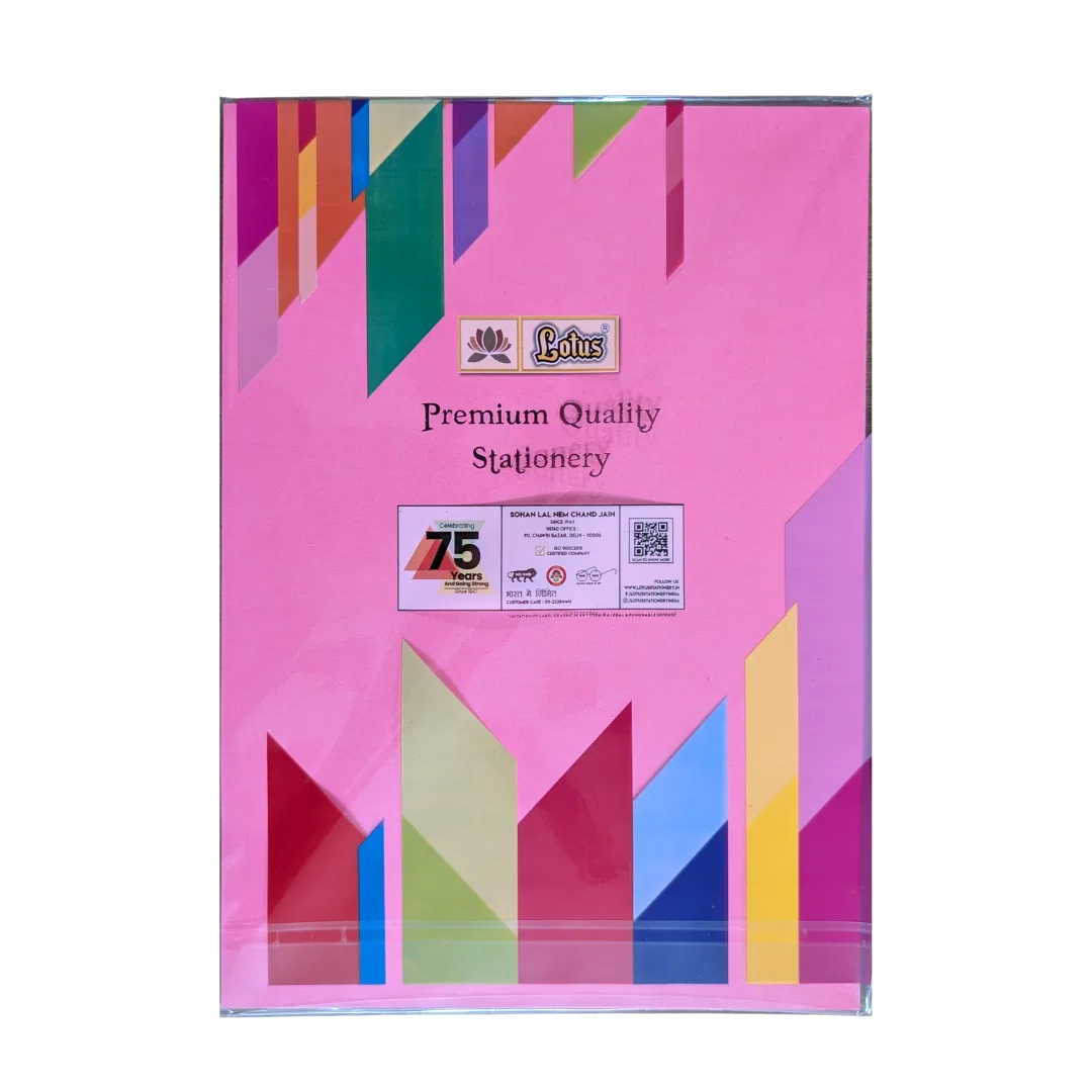 Lotus A4 Single Color Plain Sheets (20 sheets Pack) / craft papers for projects / same color sheets