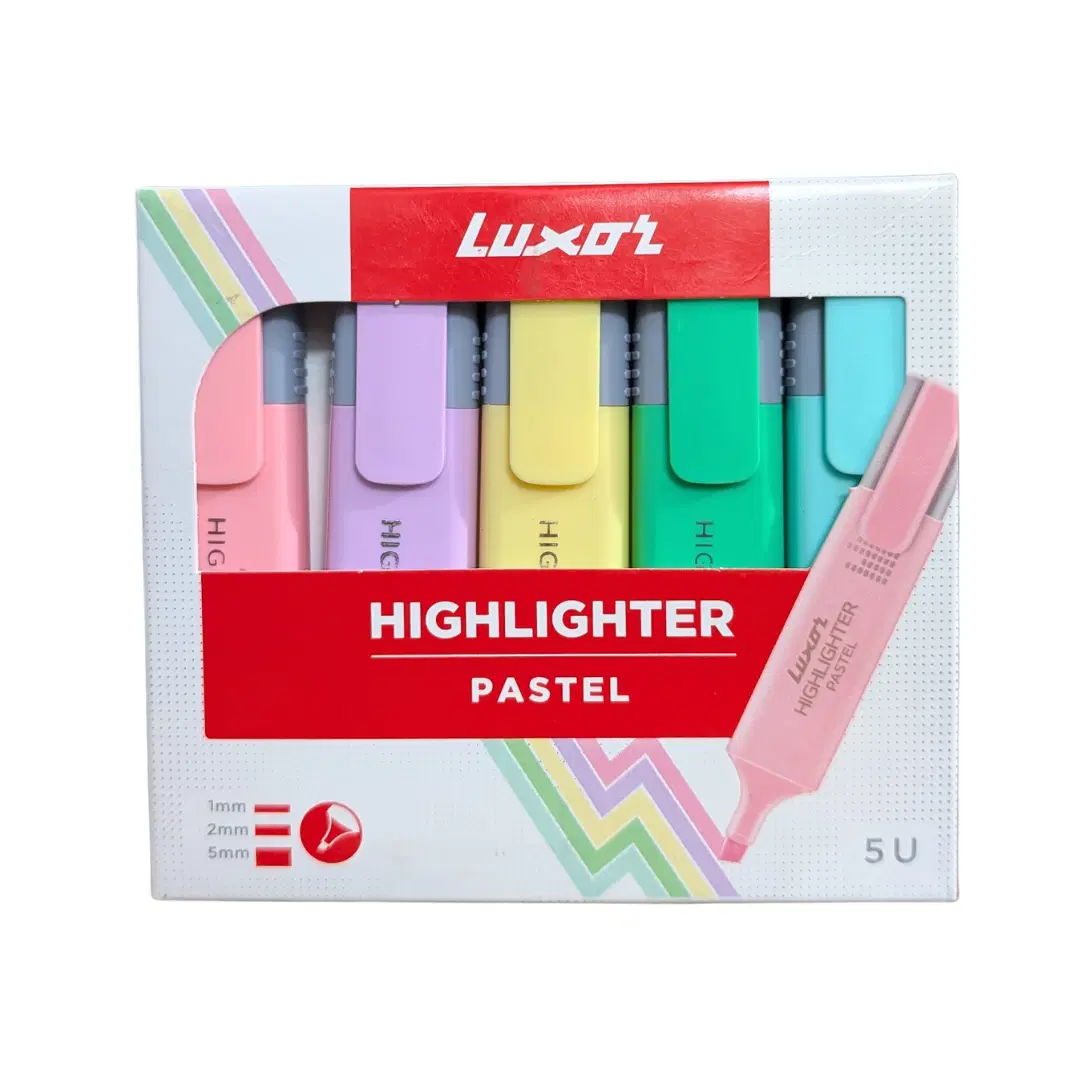 Luxor Highlighter pens - Pasel colours (5 Highlighters) / markers 
