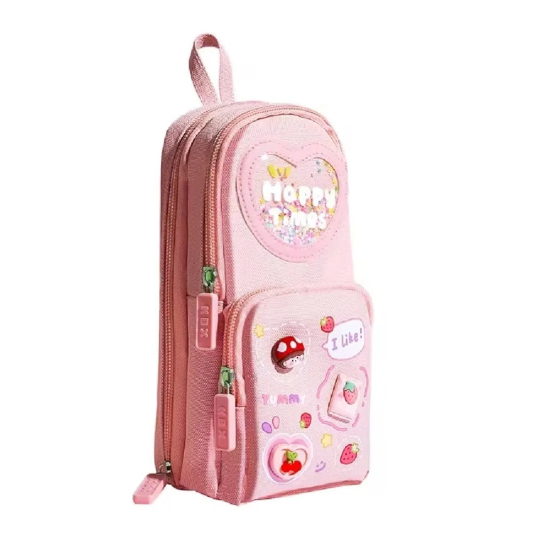 Three Layer School Bag-Shaped Pencil Pouch