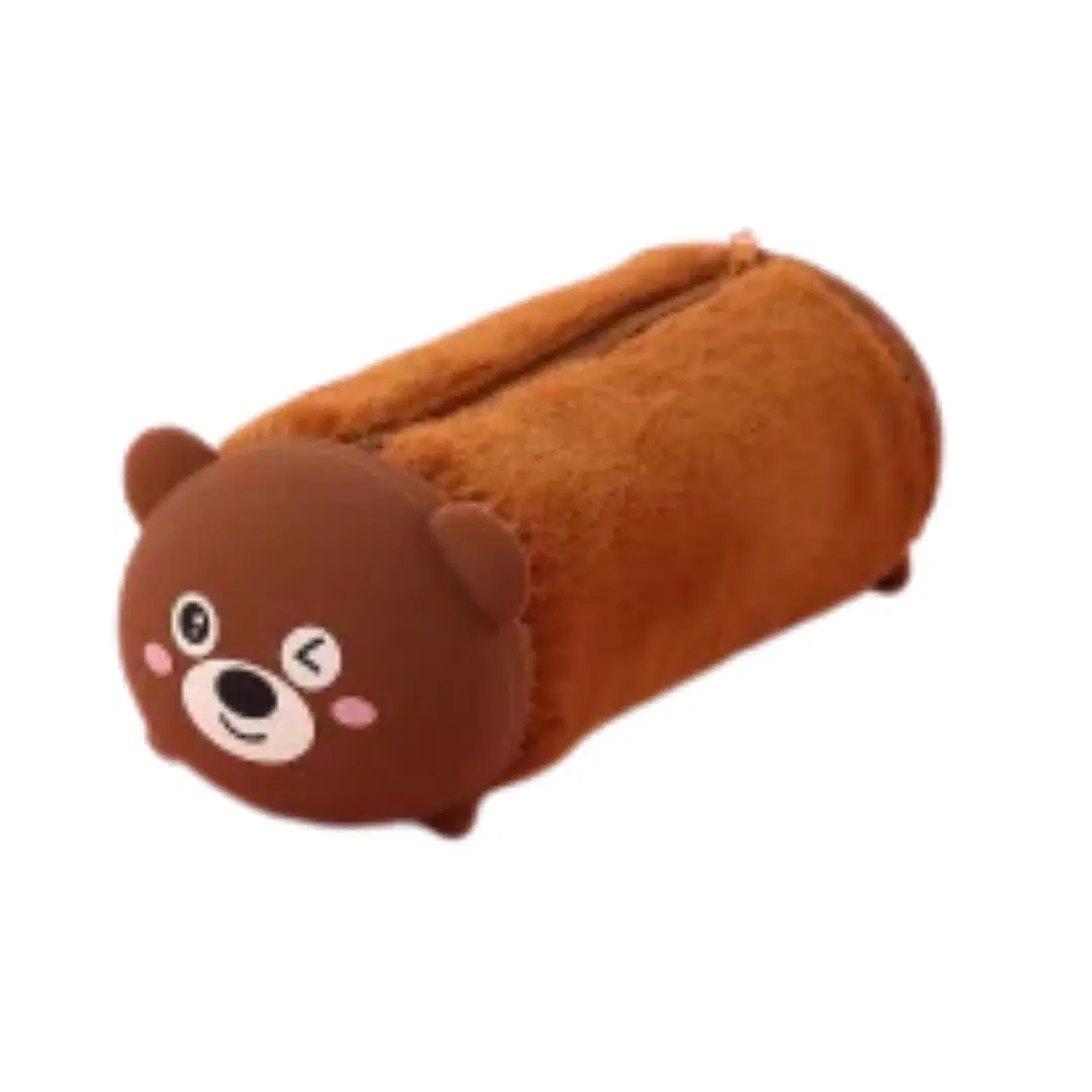 Cute Animal Plush Pencil Case - Brown (Soft)