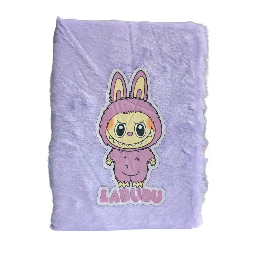 A5 Labubu Cartoon Fur Diary / cute diary - Purple