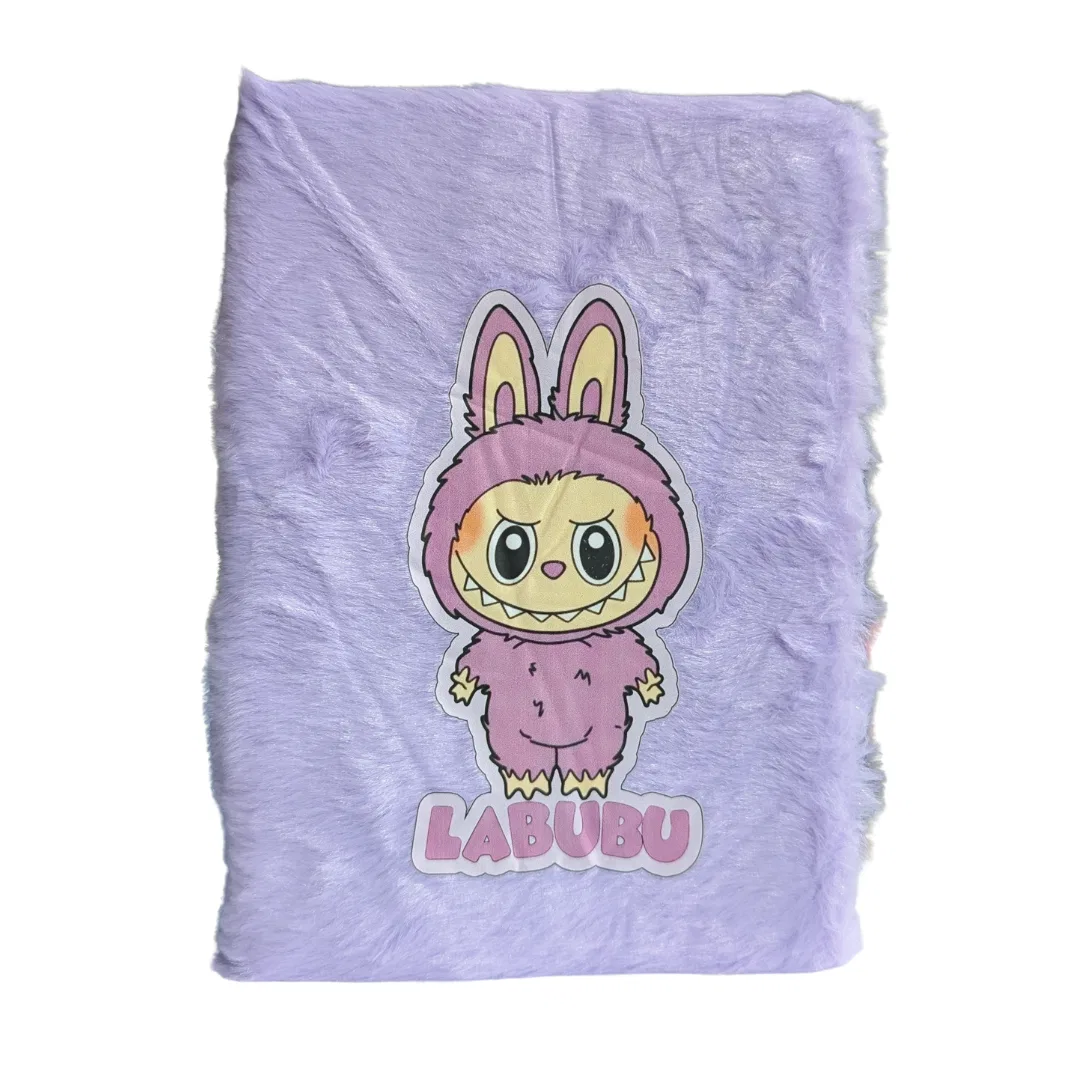 A5 Labubu Cartoon Fur Diary / cute diary - Purple