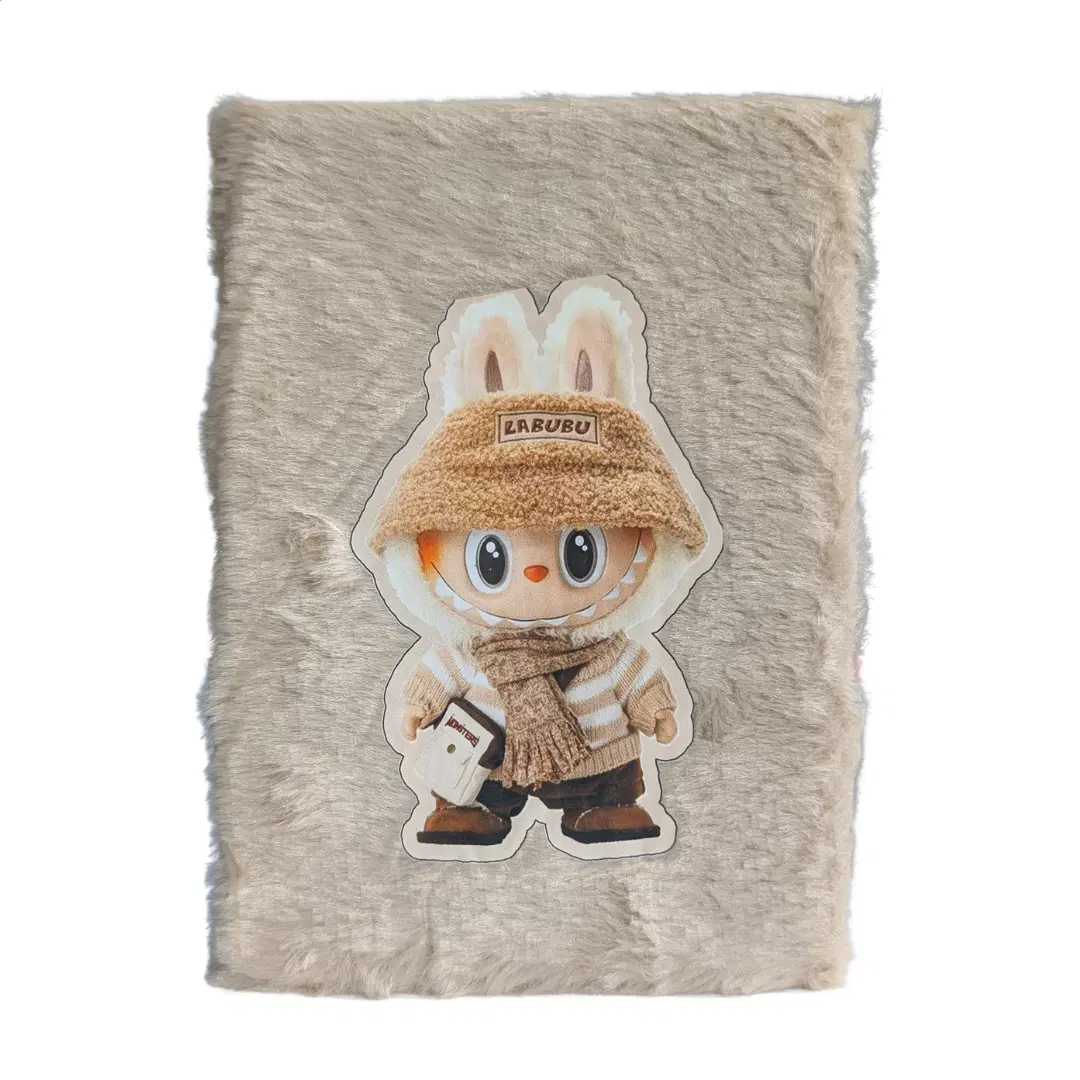 A5 Labubu Cartoon Fur Diary / cute diary - Brown