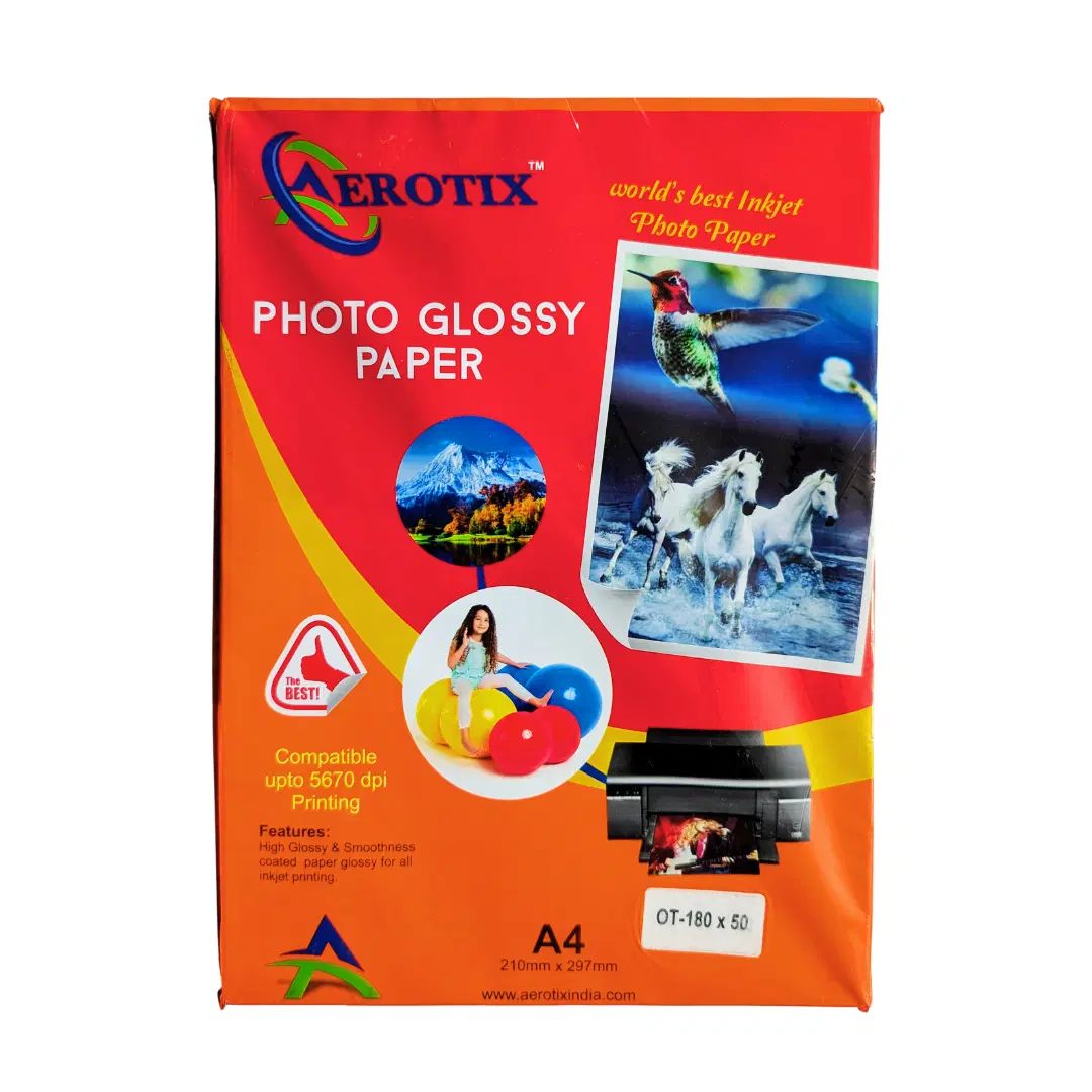 Aerotix Photo Glossy Paper - 50 Sheets (180gsm)