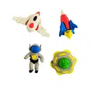 Alien Space Theme Eraser - 4 erasers / rubber / return gift items – image 1