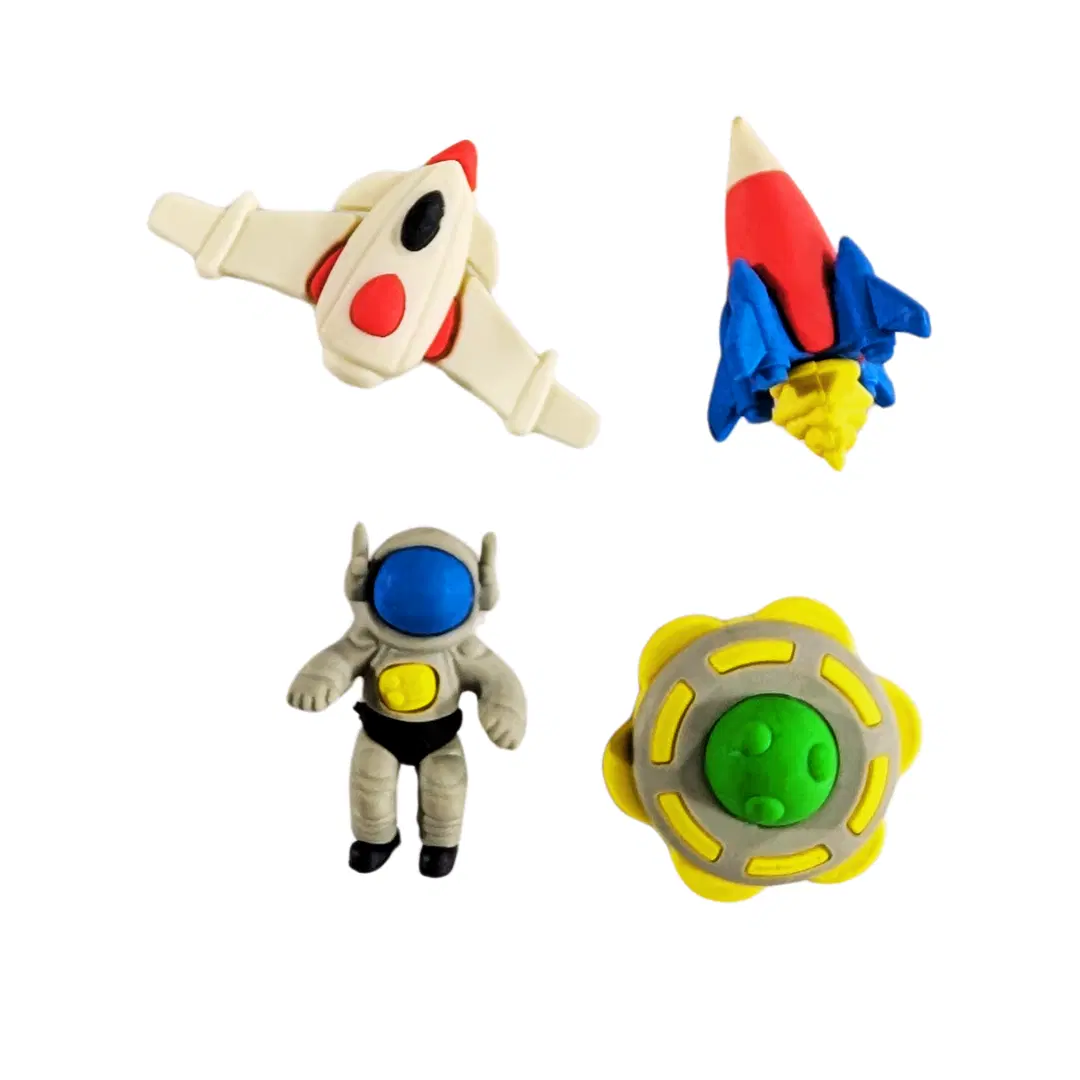 Alien Space Theme Eraser - 4 erasers / rubber / return gift items
