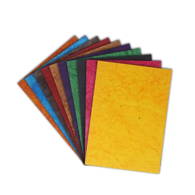 A4 size handwave craft papers / Handmade paper / colorful papers / A4 size sheets (10 different colours)