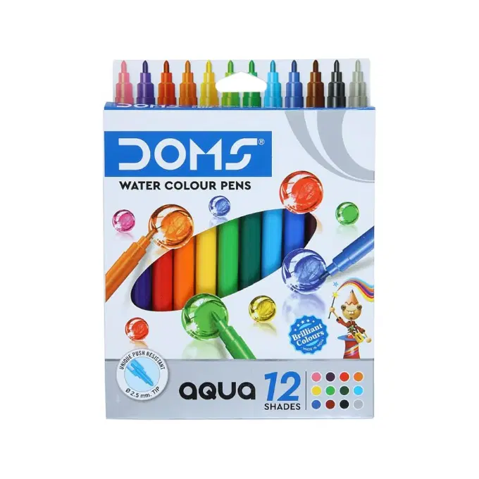 Doms aqua water colour pens / Sketch pens / colourful pens (12 shades) / multicolour pens 