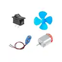 Small Light Motor with Fan And Switch/ project materials/ small motor for project/ wires for project – image 1
