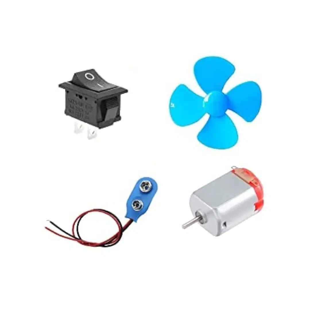 Small Light Motor with Fan And Switch/ project materials/ small motor for project/ wires for project