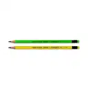 Doms Super Dark 10HB Graphite Pencils Neon Eraser Tipped / pencil with eraser  – image 1