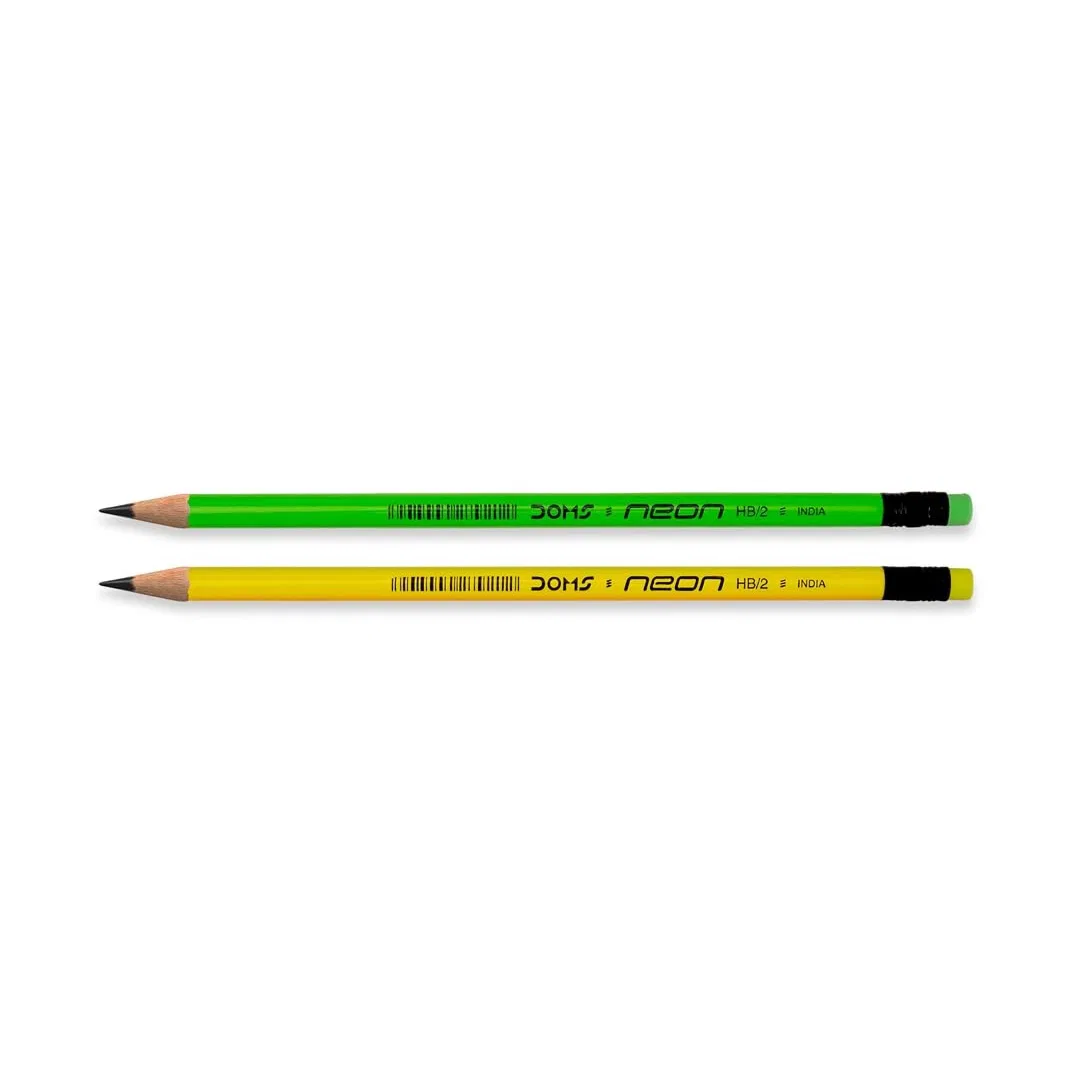 Doms Super Dark 10HB Graphite Pencils Neon Eraser Tipped / pencil with eraser 