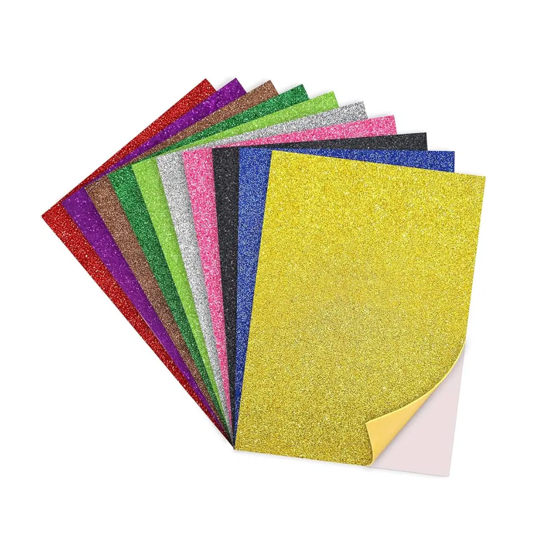 Lakeer Giltter Sheets With Glue / foam sheets with glue / sparkle sheets (10 sheets )
