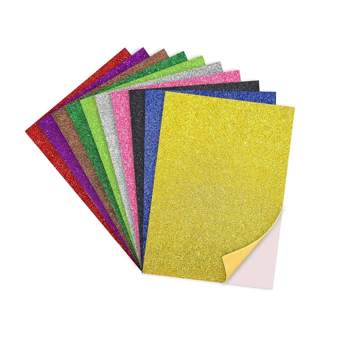 Lakeer Giltter Sheets With Glue / foam sheets with glue / sparkle sheets (10 sheets )