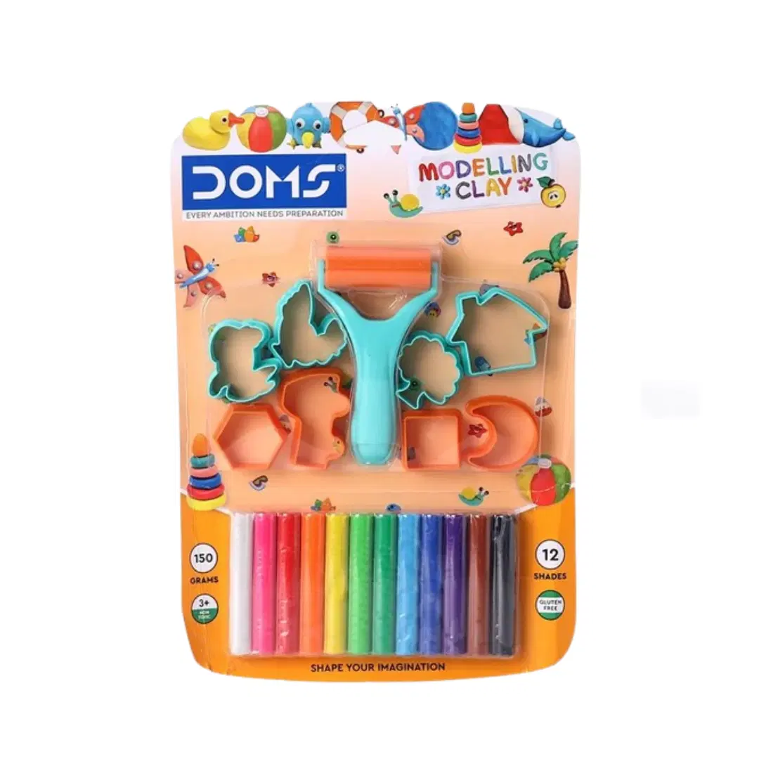 Doms Modelling Clay / Hand roller with shape toy - 12 Shades