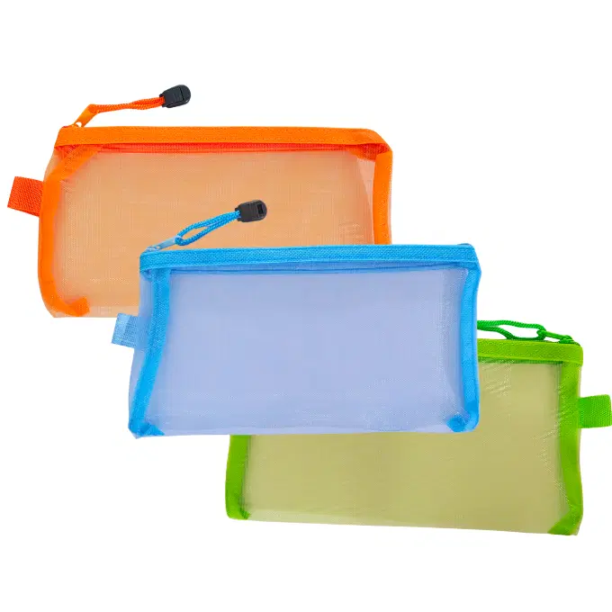 Plain Transparent Pencil Kit / transparent pencil box / Transparent Pouch / Net transparent pouch