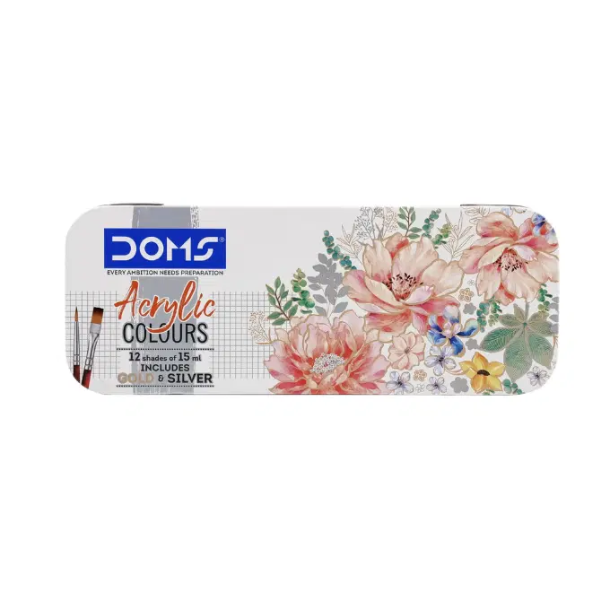 Doms Acrylic Colours 12 Shades Of 15ml / Big size acrylic colors / water colors / 12 shades acrylic colors