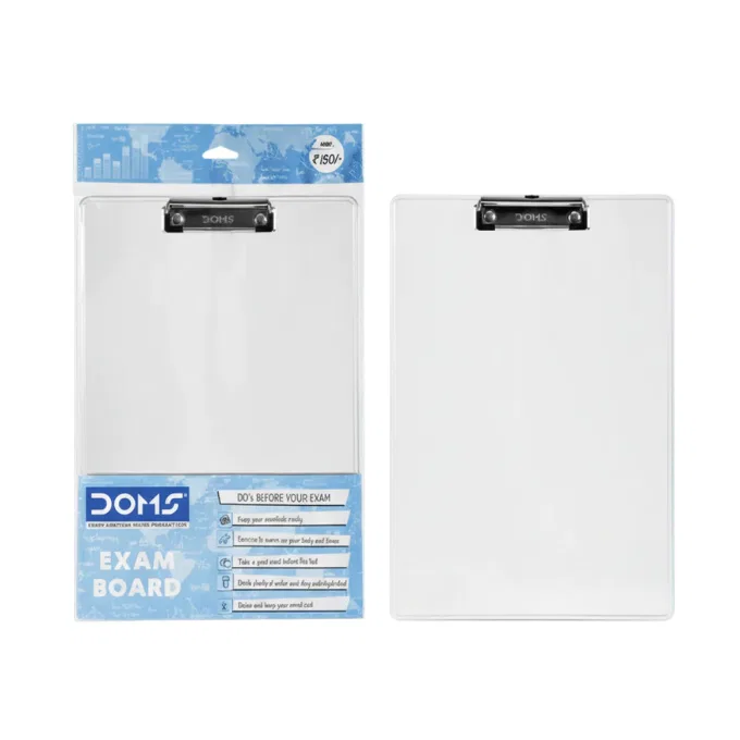 Doms exam board / transperent exam pad / writting exam pad / with pen / pencil 