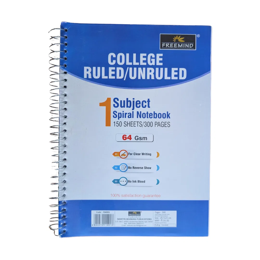 Freemind A4 Spiral Register Plain 300 pages / Plain A4 notebook / Plain A4 register