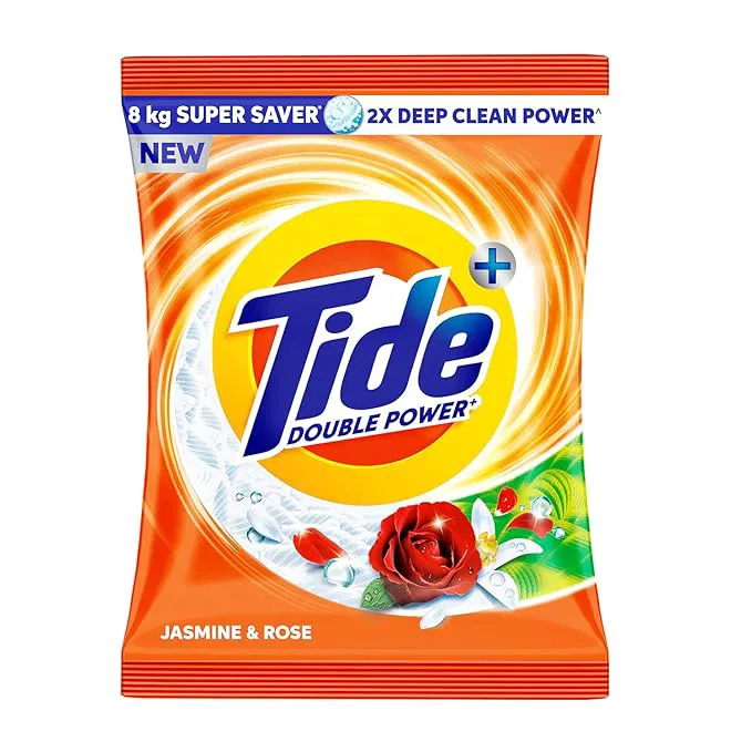 Tide Plus Detergent Washing Powder - 8kg Super Saver Pack | Jasmine & Rose Fragrance 