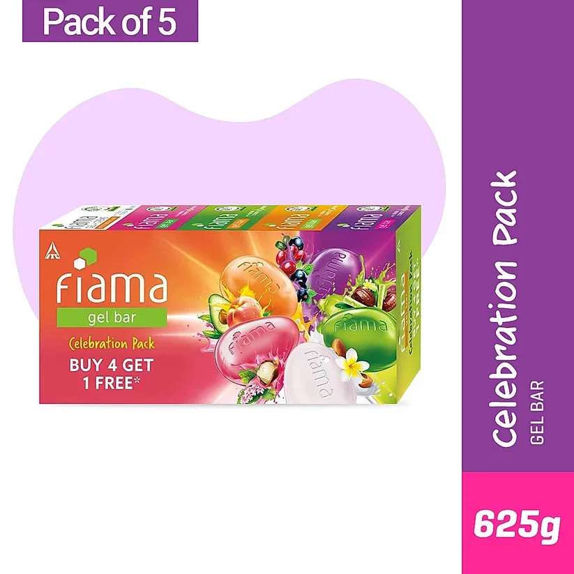 Fiama Celebration pack Multi-variant Gel Bar, 125g (Pack of 5)