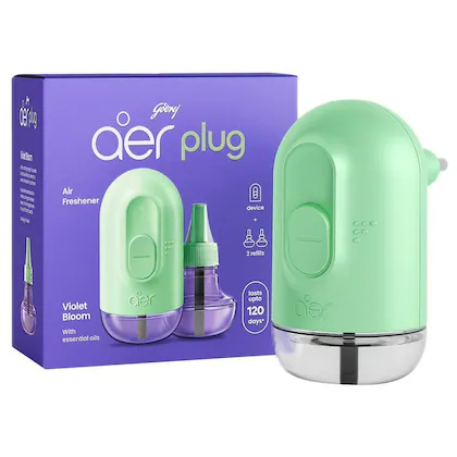 Godrej Aer Plug Violet Bloom Air Freshener + 2 Refill 20 ml
