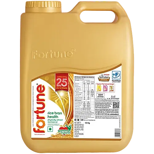 Fortune Refined Rice Bran Oil, 13Kg Jar