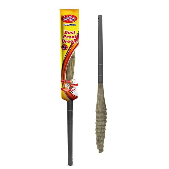 Chakaachak Broom for Floor Cleaning, Washable Fiber Jhadu for Home, Long Handle 