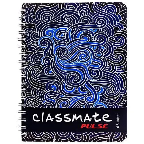 Classmate Pulse Single Line Spiral Note Book, 6 Subjects, 26.7x20.3cm, 302 Pages