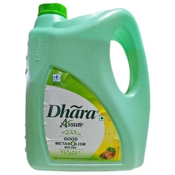 Dhara Assure Refined - Vegetable Oil, 5Ltr Can