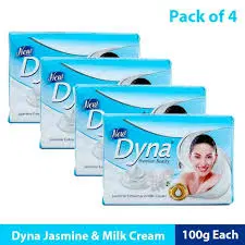 Dyna Jasmine & Milk Cream Soap, 100 g Each (Pack of 5)