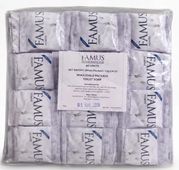 Famus Premium Hotel Soap, Jasmine  (Pack of 60 Pieces)