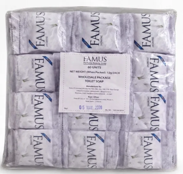 Famus Premium Hotel Soap, Jasmine  (Pack of 60 Pieces)