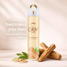 Godrej aer Spray, Room Freshener for Home & Office - Sandal Bliss (200 ml), Long-Lasting Fragrance