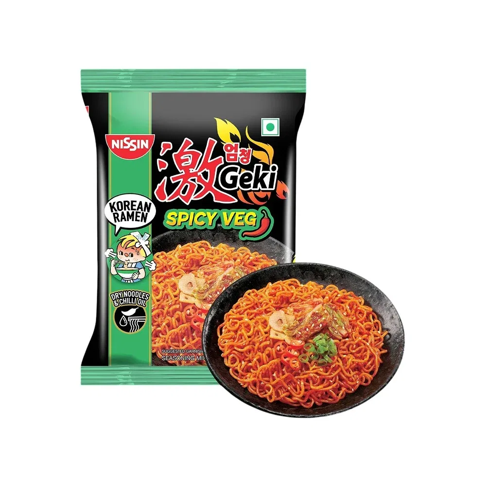 Korean Ramen Geki Hot & Spicy Veg noodles, 60 gm