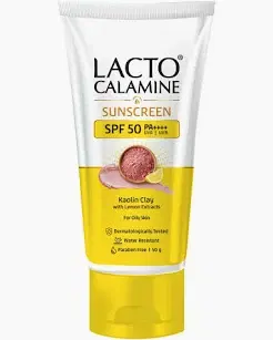 Lacto Calamine Sunscreen SPF 50, 50g, PA +++ For Oily Skin | UVA – UVB, Water Resistant
