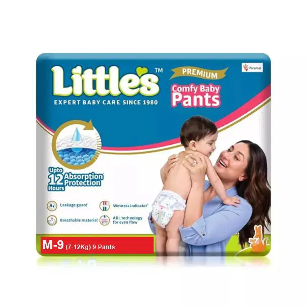 Little's Premium Baby Diaper M9, (Medium) Pants, 7 to 12Kgs