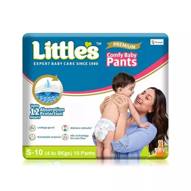 Little's Premium Baby Diaper S10, (Small) Pants, 4 to 8Kgs