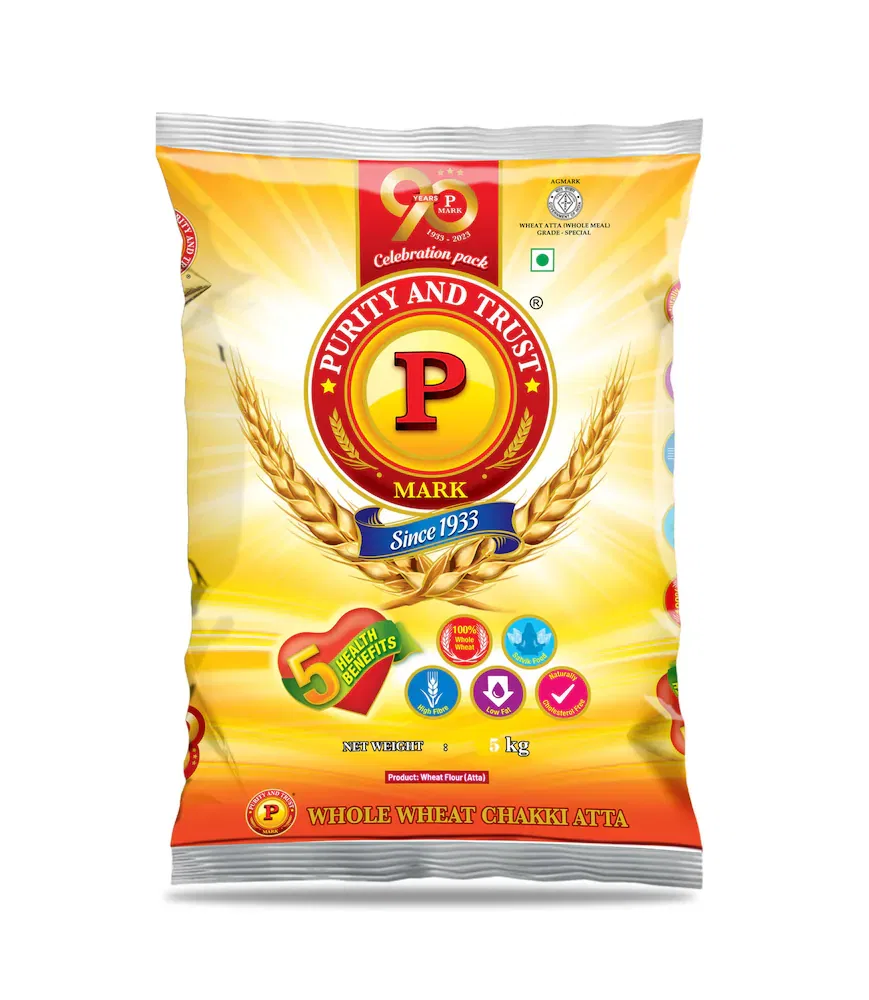 P Mark Whole Wheat Chakki Atta, 10Kg