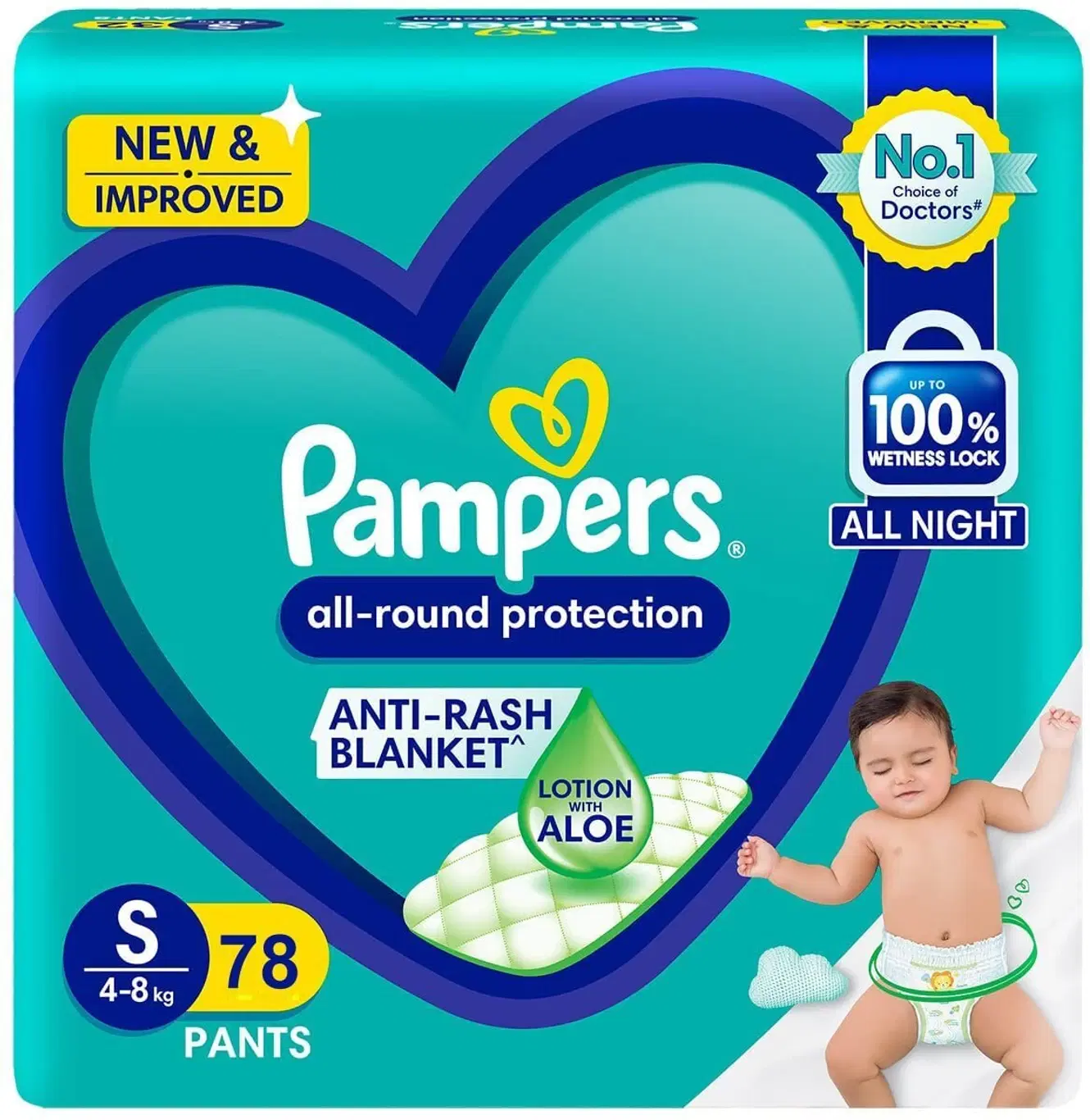Pampers S78 Pants, Complete Skin Comfort, (Small 4-8Kg) Baby Diaper