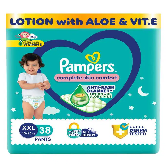 Pampers XXL38 Pants, Complete Skin Comfort, (Extra Extra Large 15-25Kg) Baby Diaper