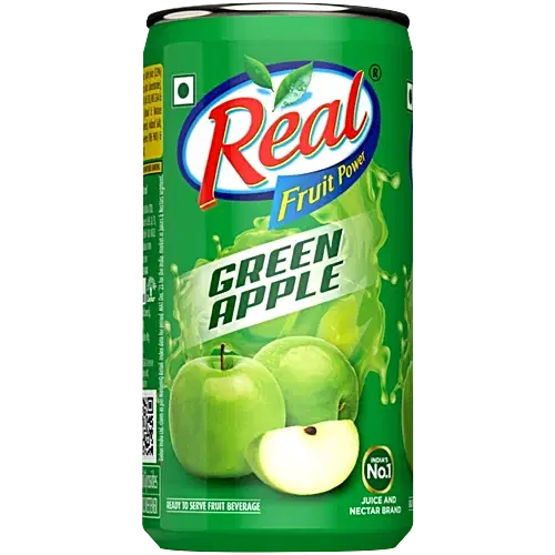 Real Fruit Power Green Apple Beverage, 180ml Tin