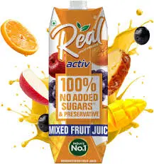 Real Activ Mixed Fruit Juice - With No Added Sugar & No Added Preservatives, 1 L