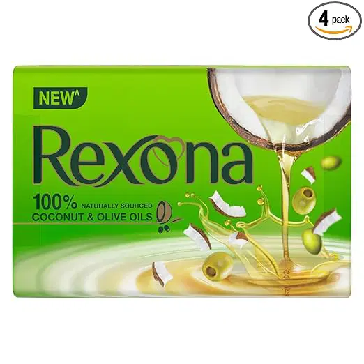 Rexona Coconut and Olive Oil Soap For Silky Smooth Skin (4 * 100g),Pack of 4