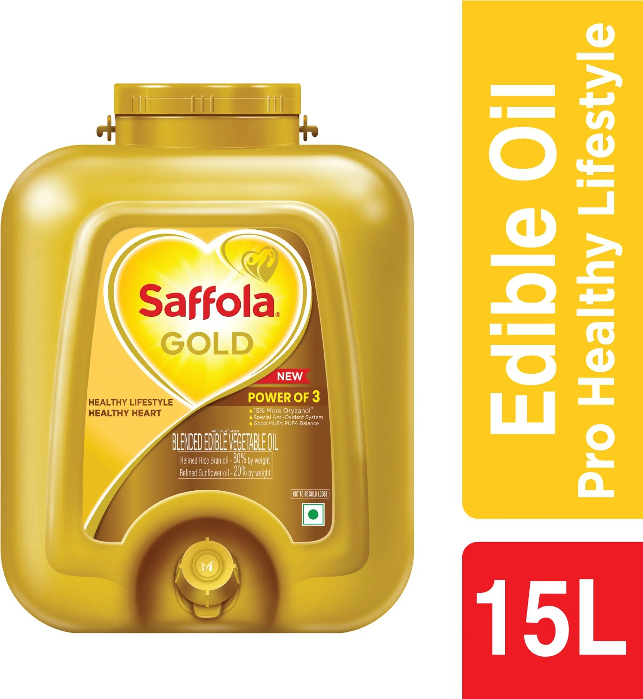 Saffola Gold Refine Cooking Oil, 15Ltr