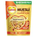 Saffola Muesli Kesar Crunch with Flavor Pops, 180 gm, 15 in 1 Fruit and Nuts, Seeds, Millet & more – image 1