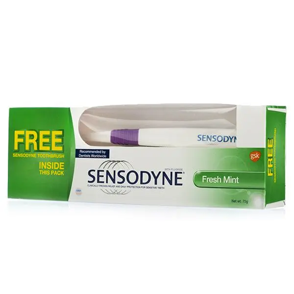 Sensodyne Fresh Mint Toothpaste, 150g + Free Brush