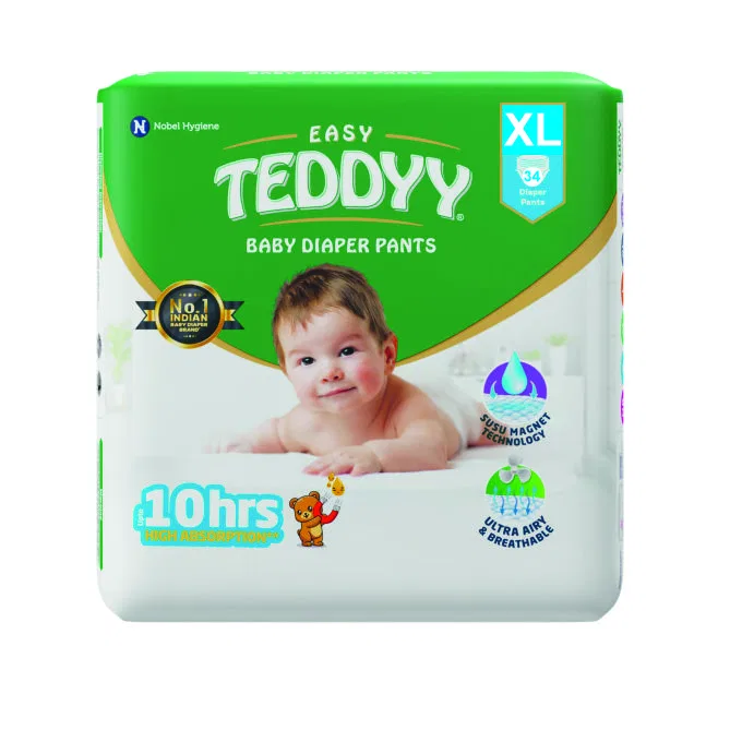 Teddyy Baby Easy Pant Diapers XL34 Diapers (Xtra-Large), 12-17 Kgs