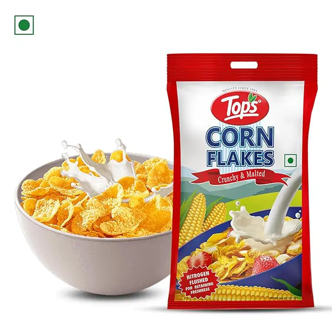 TOPS Corn Flakes 500g, Low Fat & Low Cholesterol, Dietary Fiber, Deliciously Crunchy