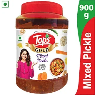 Tops Gold Mango Pickle, 900g With 225 Snack Sauce Worth 47 Rupees Free